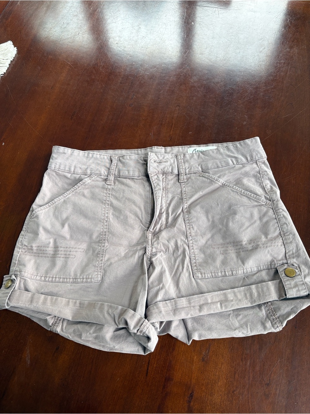 Women’s Casual Roll-Cuff Utility Shorts - dusty rose mauve